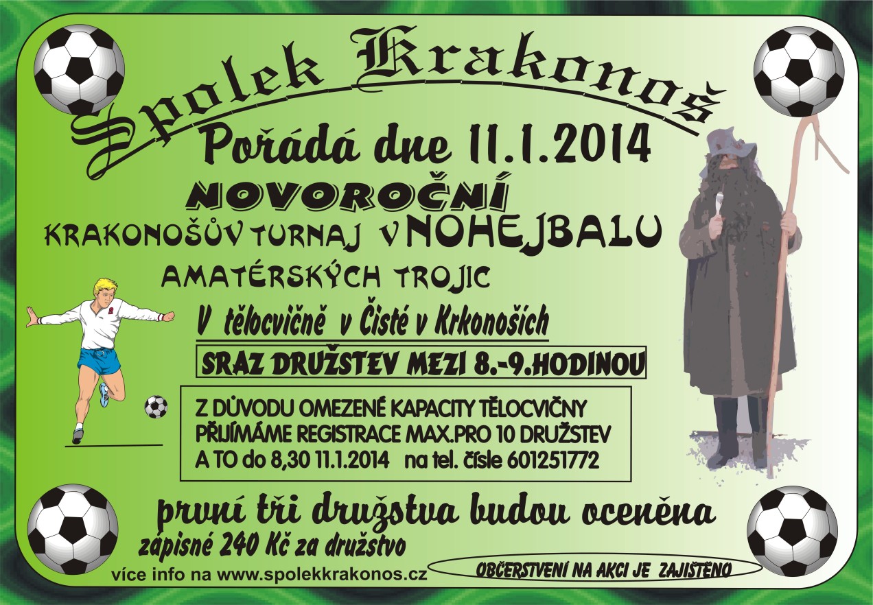 001 Krakonošův novoroční nohejbalový turnaj 2014